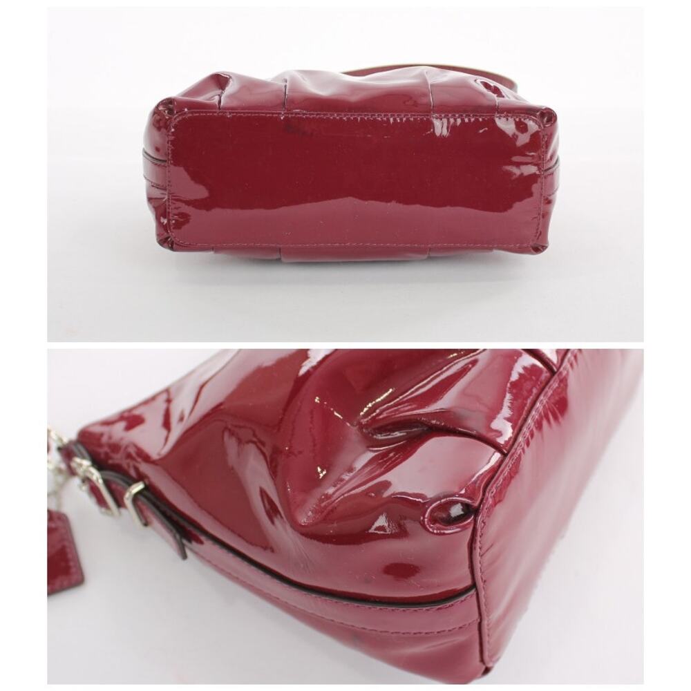 Coach Red Patent Leather Demi Shoulder Bag Madison - Picture 8 of 8
